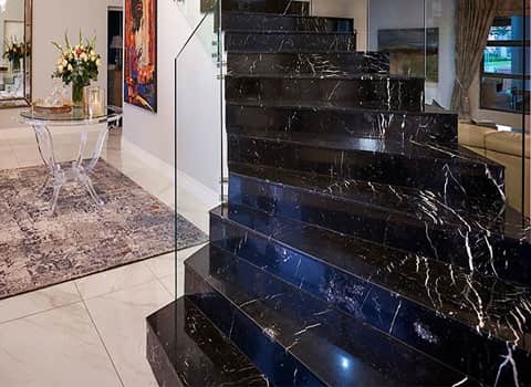 تصویر 3 از سنگ پله سفید مشکی قطعه مقاوم ضد لغزش